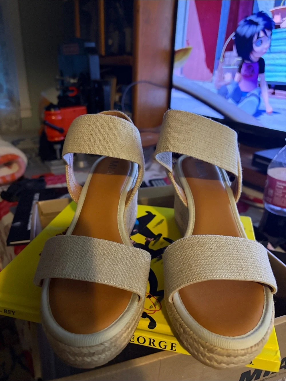 MIA Natural/Tan Espadrille Wedge Sandals